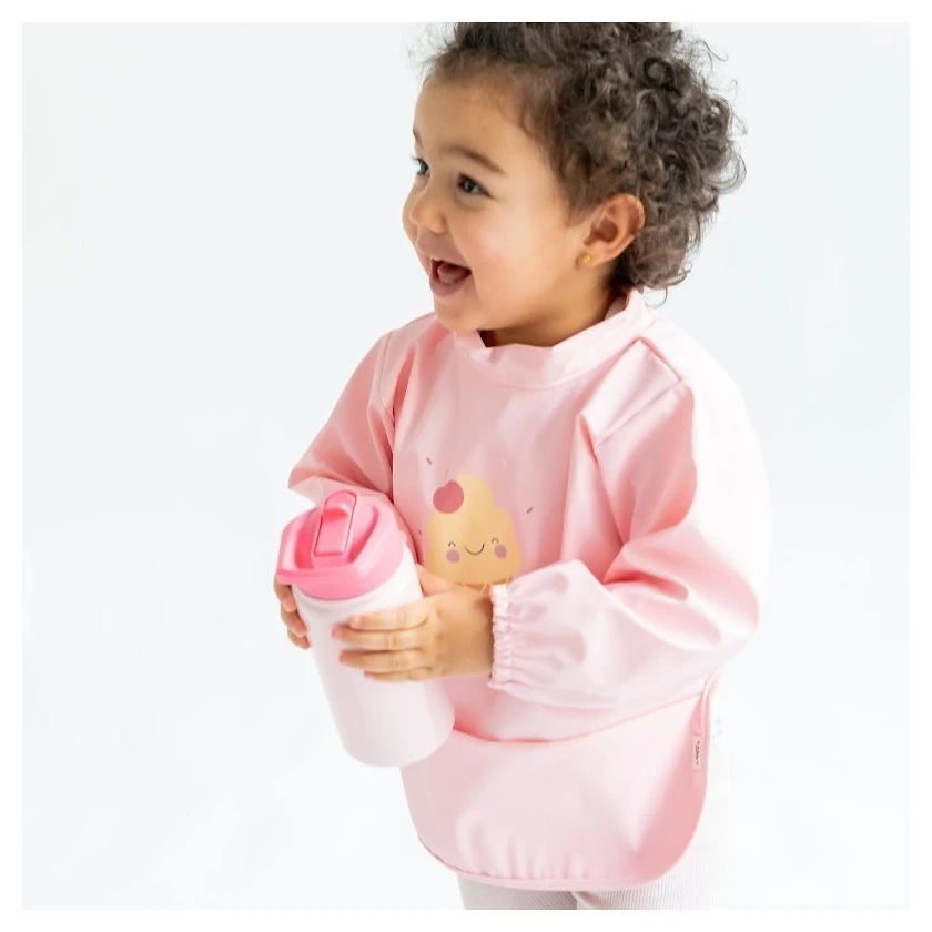 Saro Baby Nepropustný bryndák s rukávkama - 