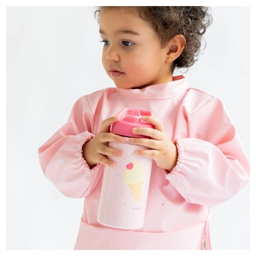 Saro Baby Nepropustný bryndák s rukávkama - 