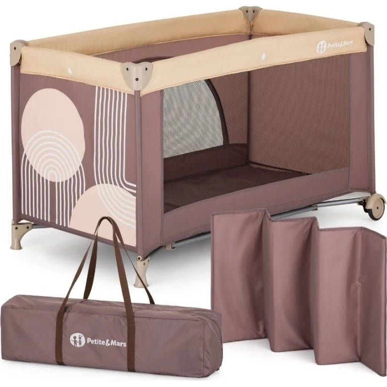 Petite&Mars Postýlka cestovní Nyja varianta Elegant dreamlines mocha