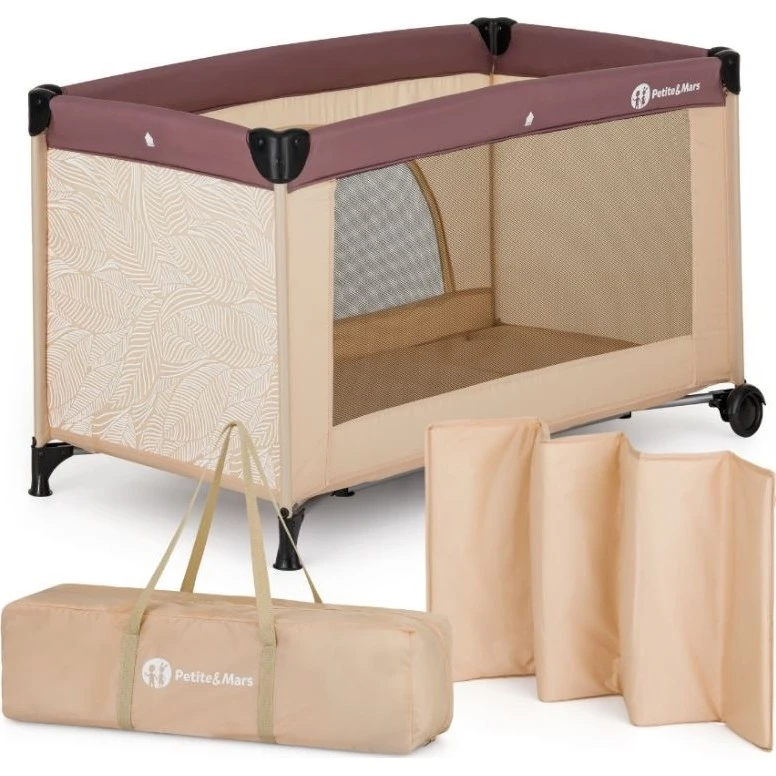 Petite&Mars Postýlka cestovní Nyja varianta Urban jungle sand