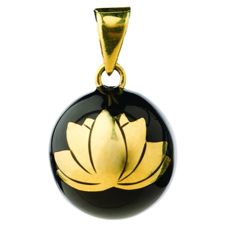 BABYLONIA BOLA originální mexický hudební šperk varianta Black With Gold Lotus