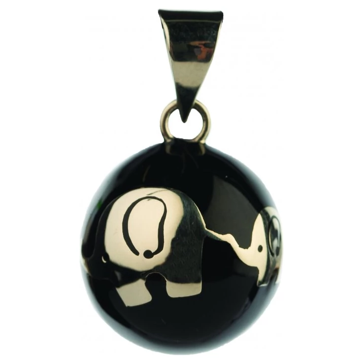 BABYLONIA BOLA originální mexický hudební šperk varianta Black With Golden Elephant