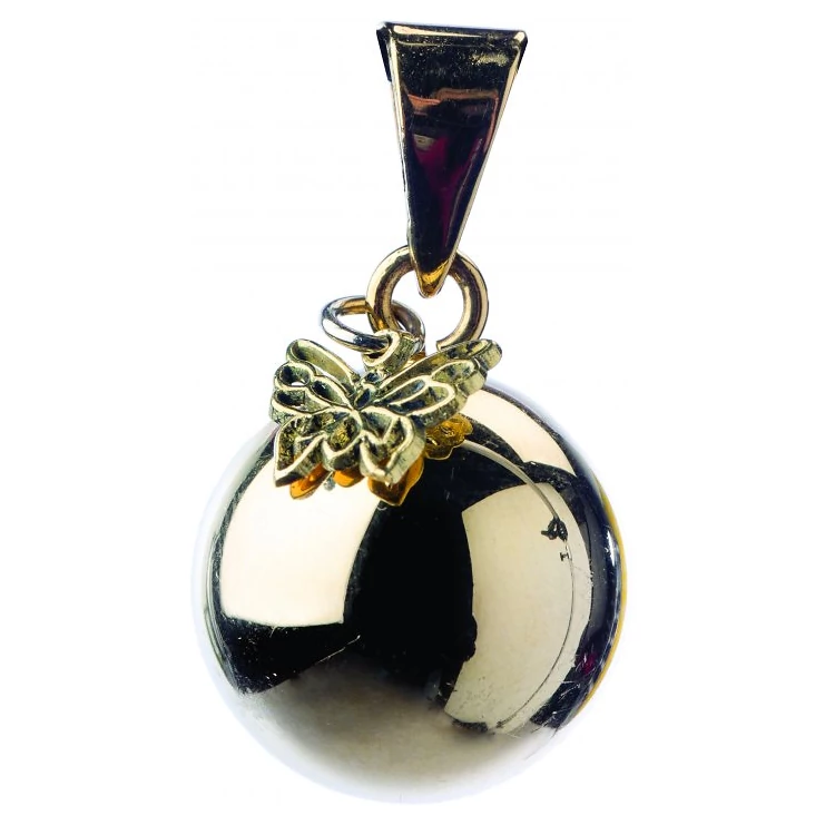 BABYLONIA BOLA originální mexický hudební šperk varianta Gold With Butterfly Charm
