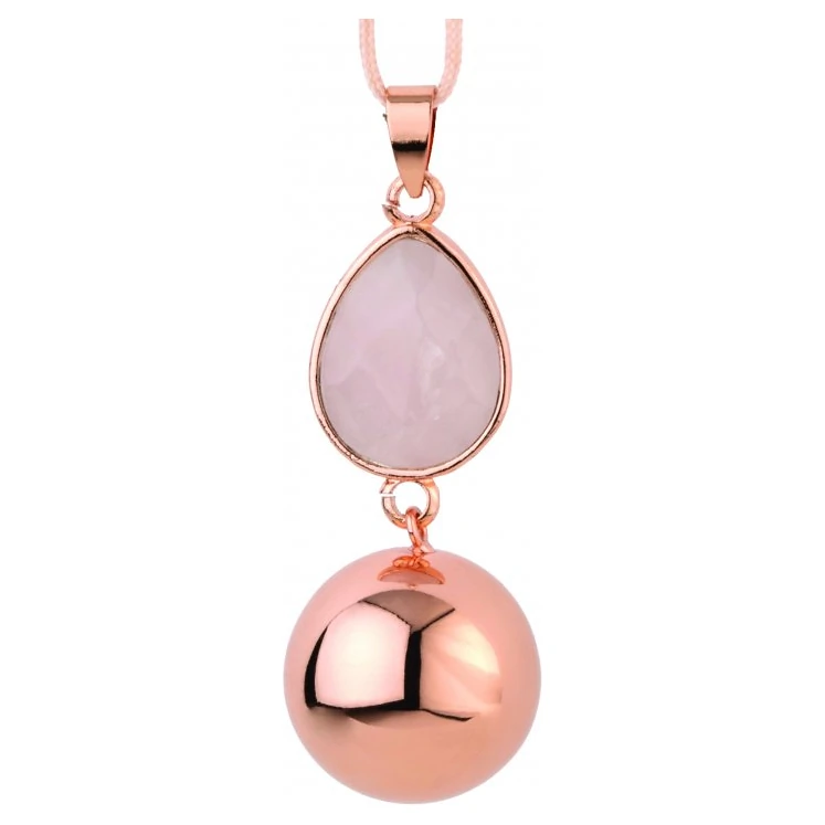 BABYLONIA BOLA originální mexický hudební šperk Star/Moon varianta Rose Gold Faceted Pink Drop