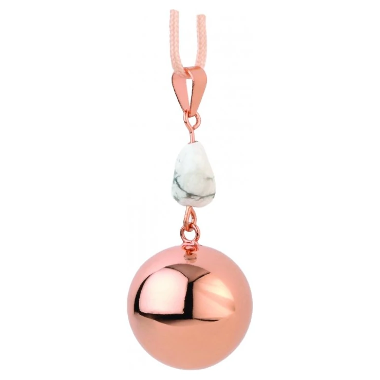 BABYLONIA BOLA originální mexický hudební šperk Star/Moon varianta Rose Gold Marble Stone