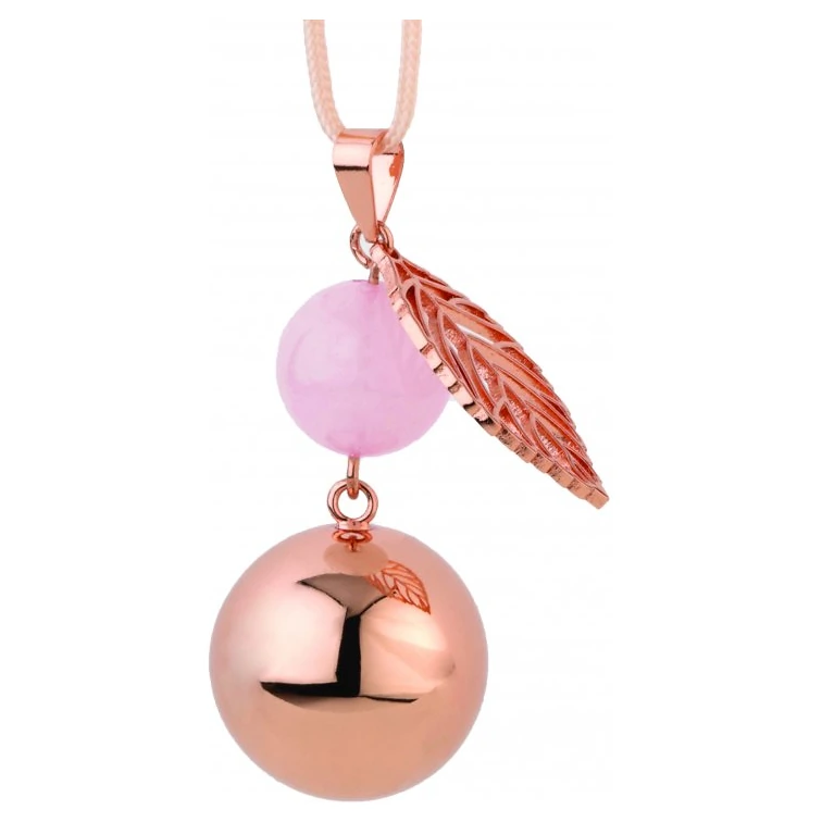 BABYLONIA BOLA originální mexický hudební šperk Star/Moon varianta Rose Gold Pearl Leaf