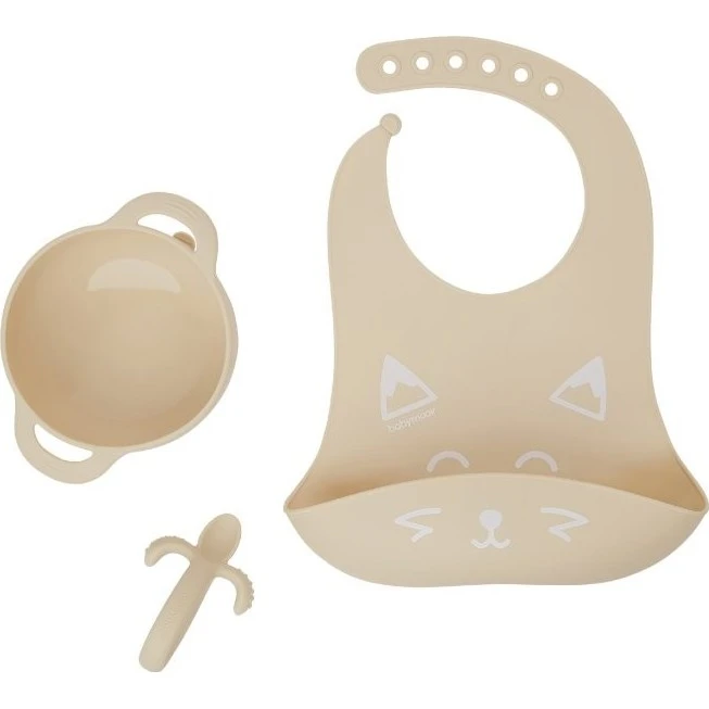 Babymoov Silikonová miska s přísavkou, lžičkou a bryndákem First´isy Kit