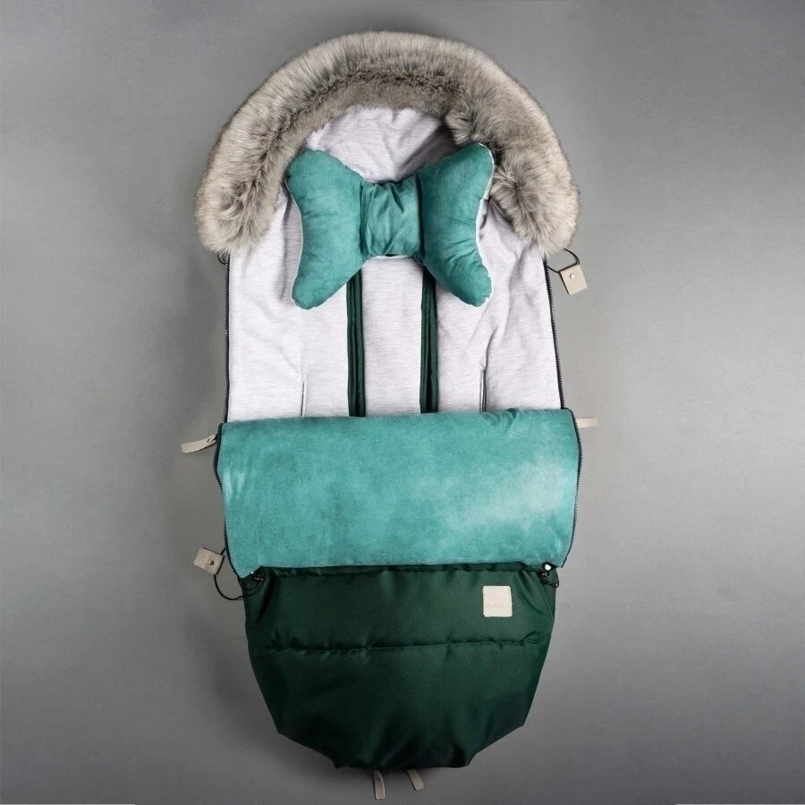 Beztroska Fusak s kožešinou - Bottle green