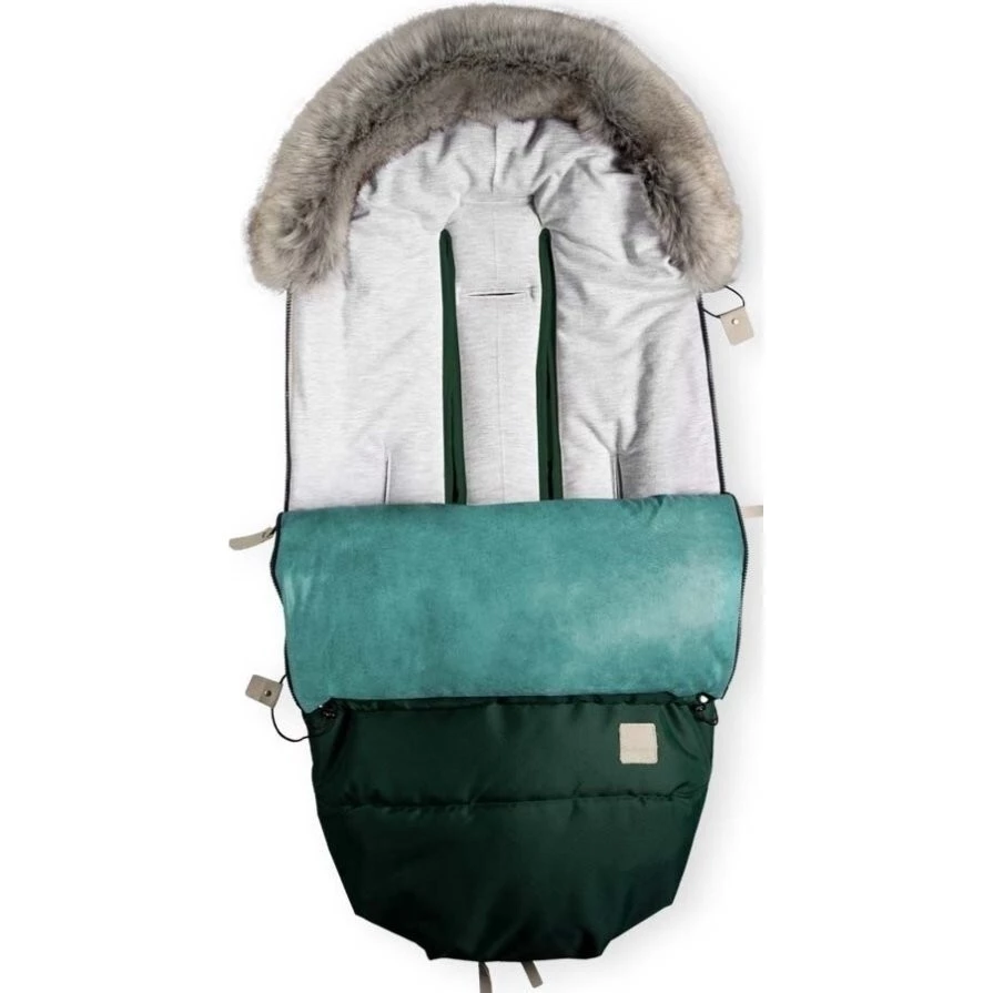 Beztroska Fusak s kožešinou - Bottle green