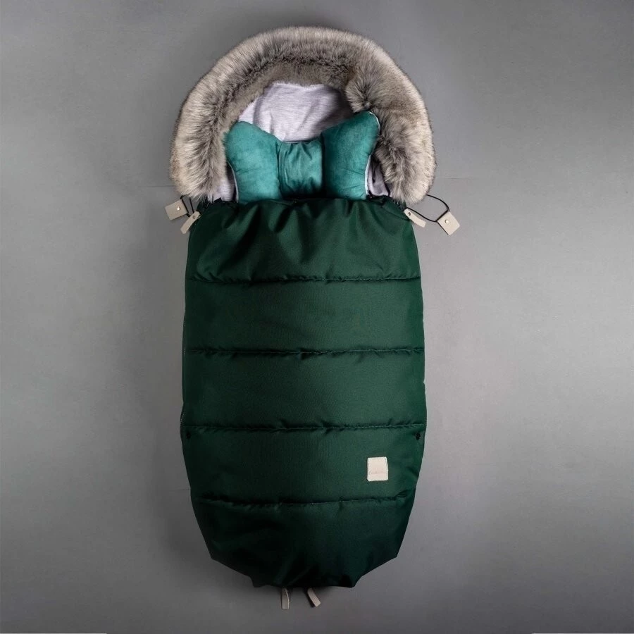 Beztroska Fusak s kožešinou - Bottle green