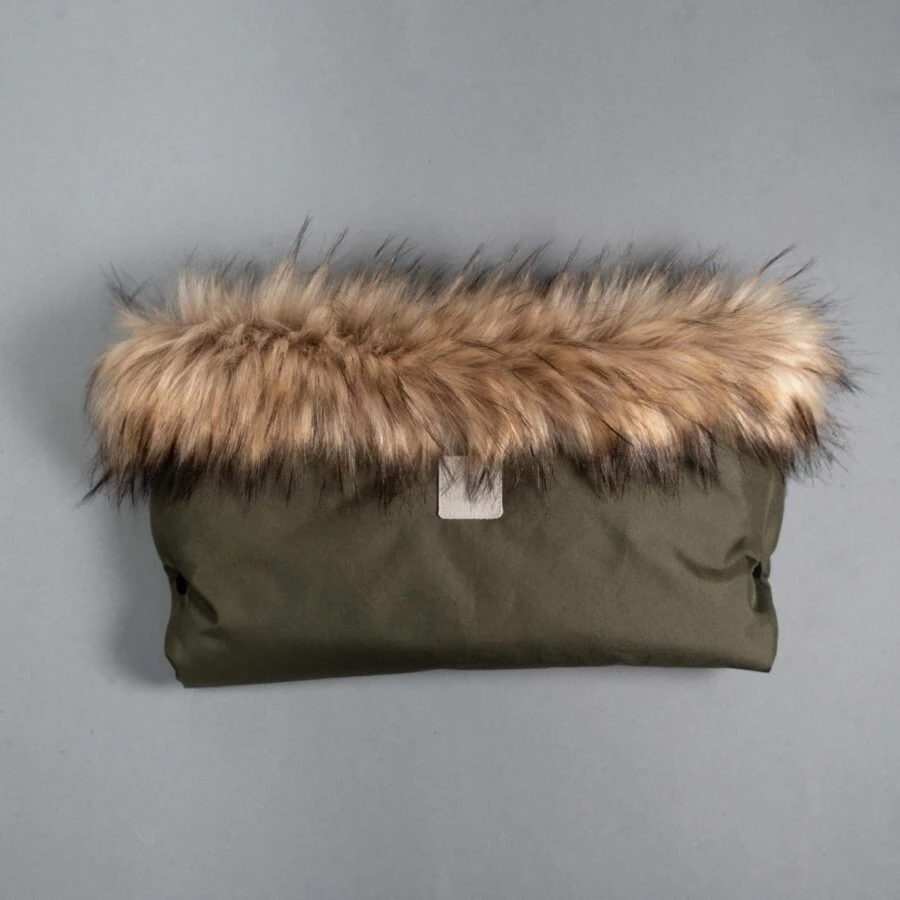 Beztroska Rukávník na kočárek s kožešinou - Khaki