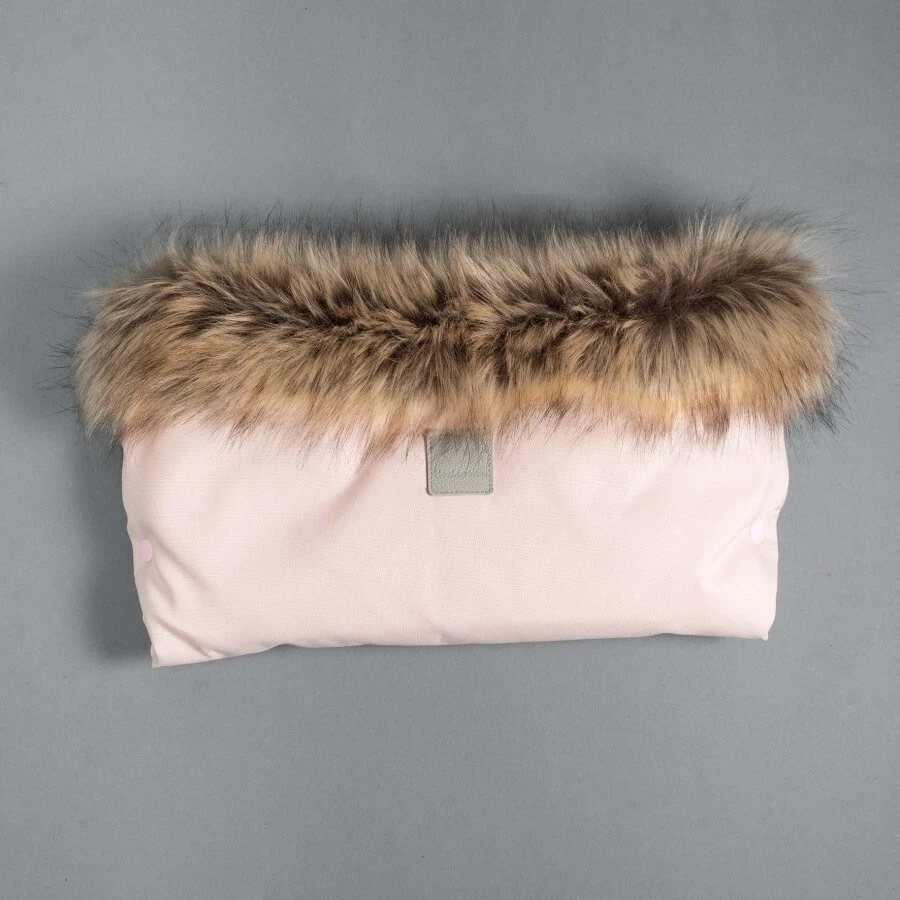 Beztroska Rukávník na kočárek s kožešinou - Pink powder