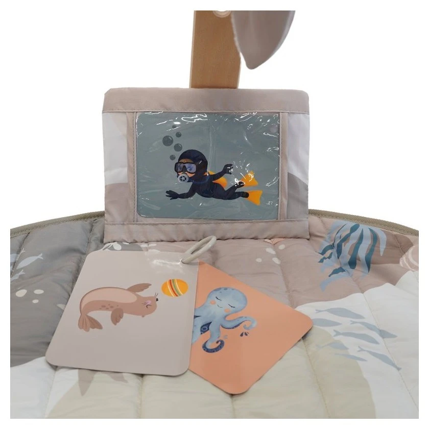 Bo Jungle Hrací deka s dřevěnou hrazdičkou Ocean Bliss - 