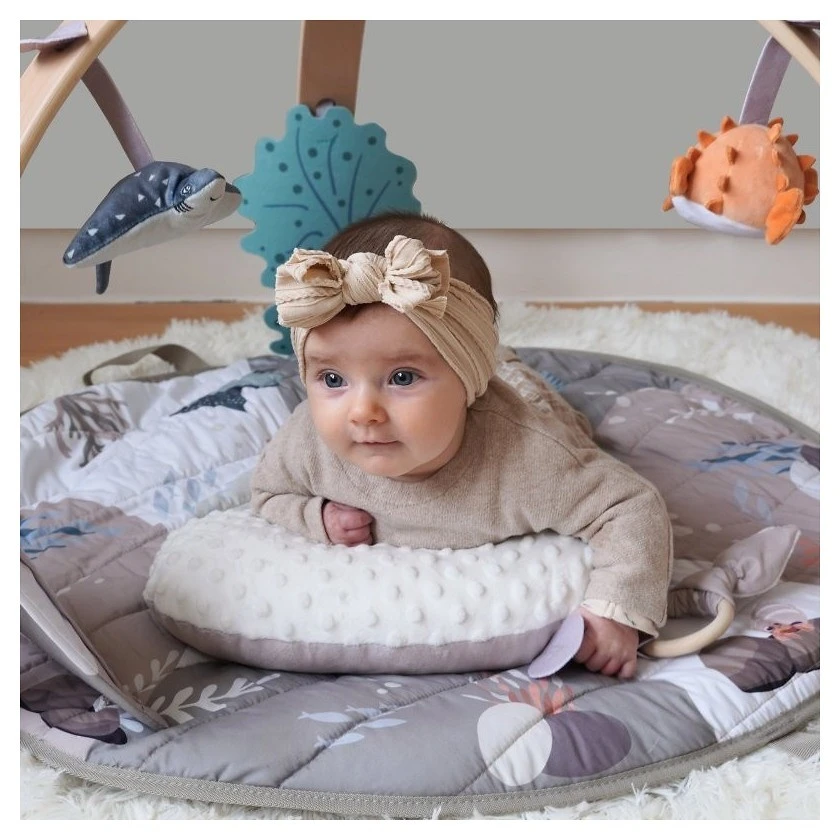 Bo Jungle Hrací deka s dřevěnou hrazdičkou Ocean Bliss - 