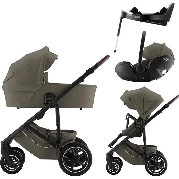 BRITAX RÖMER Set 4v1 kočárek Smile 5Z + korba + autosedačka + báze varianta Urban olive LUX