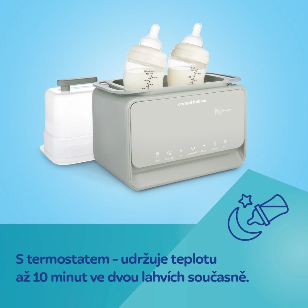 Canpol Babies Elektrický double ohřívač a sterilizátor kojeneckých lahví 7v1 -