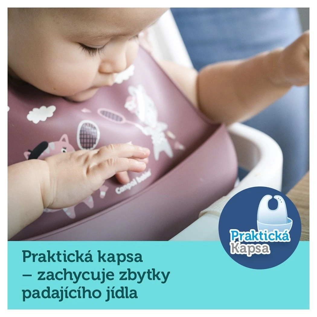 Canpol babies Bryndák silikonový s kapsou BONJOUR PARIS - 