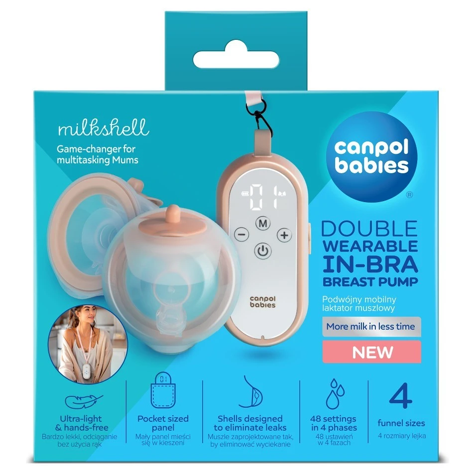 Canpol babies Dvojitá odsávačka mateřského mléka do podprsenky MilkShell - 