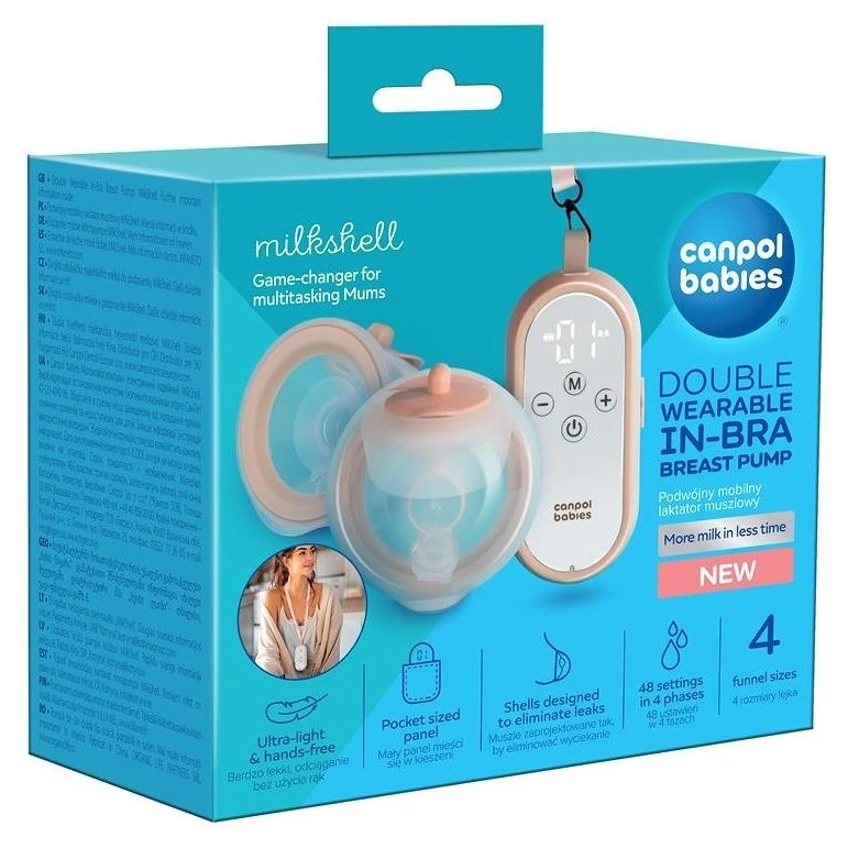 Canpol babies Dvojitá odsávačka mateřského mléka do podprsenky MilkShell - 