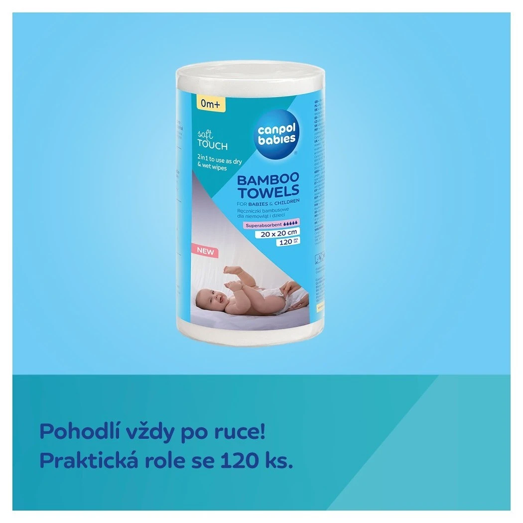 Canpol babies Jednorázové bambusové ručníky 120 ks - 