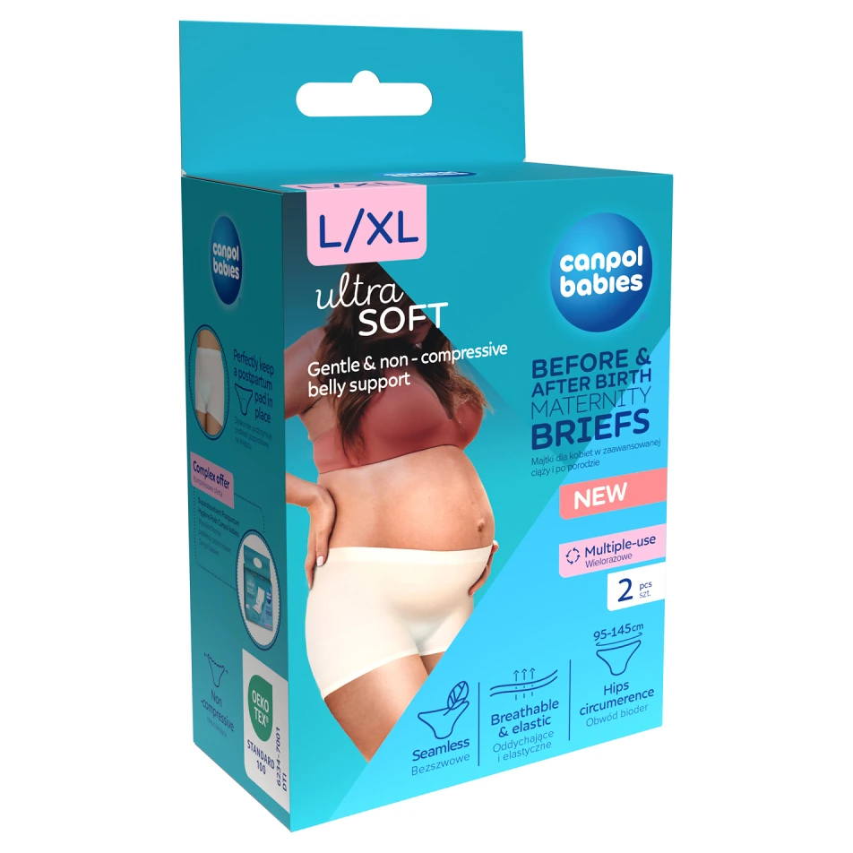 Canpol babies Těhotenské a poporodní kalhotky 2v1 varianta L/Xl, Černá