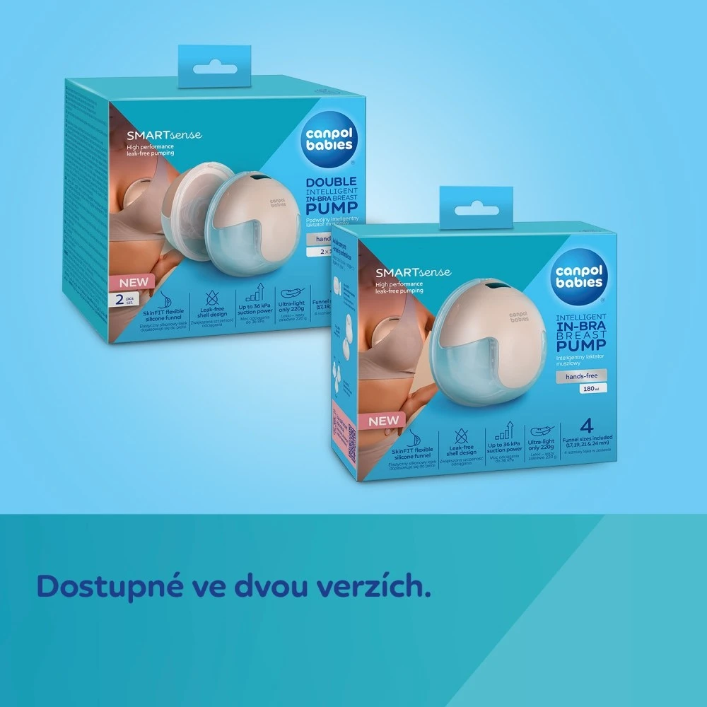 Canpol babies Dvojitá elektrická odsávačka mateřského mléka do podprsenky SmartSense - 