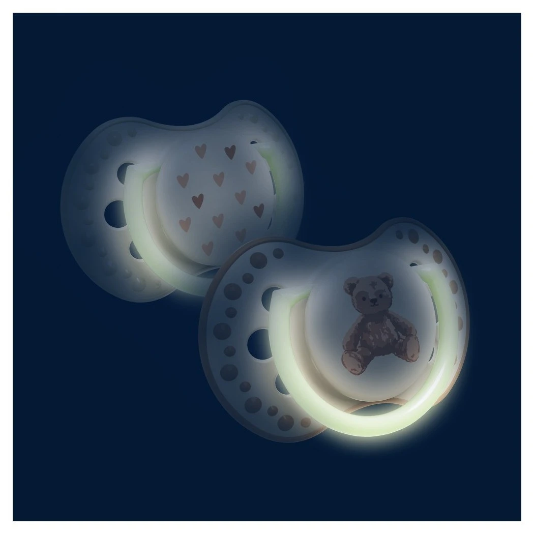 LOVI Dudlík svítící silikonový dynamický TEDDY LOVE 2ks - 