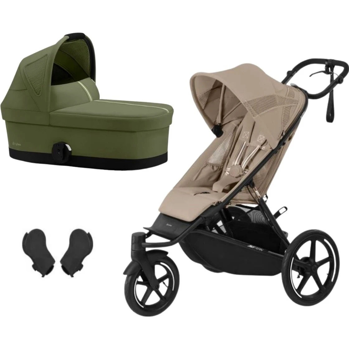 Cybex Avi Spin BLK MIDI set 3v1 varianta Almond beige / moss green
