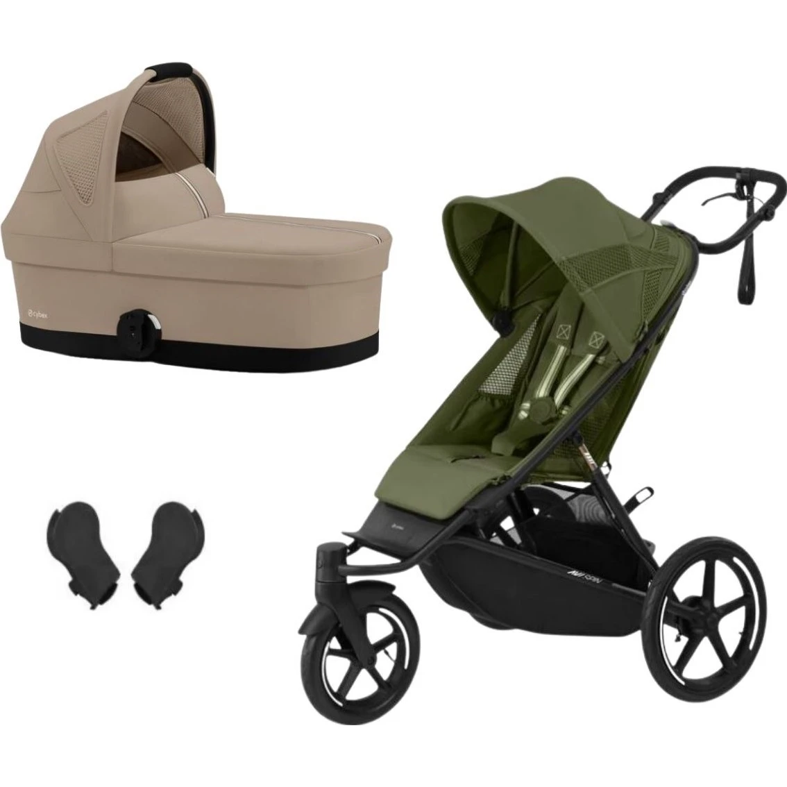 Cybex Avi Spin BLK MIDI set 3v1 varianta Moss green / almond beige