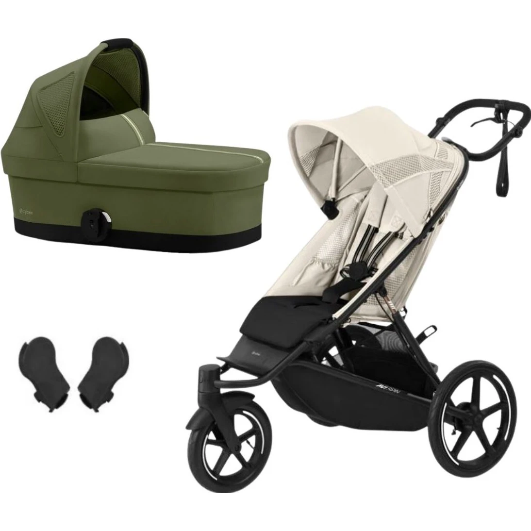 Cybex Avi Spin BLK MIDI set 3v1 varianta Seashell beige / moss green