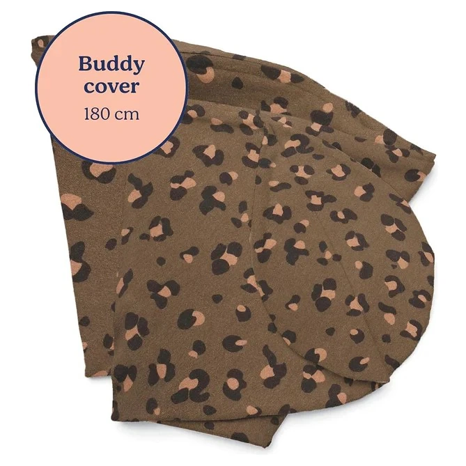 DOOMOO Potah na multifunkční kojící polštář Buddy Jersey Green varianta Leopard Bronze