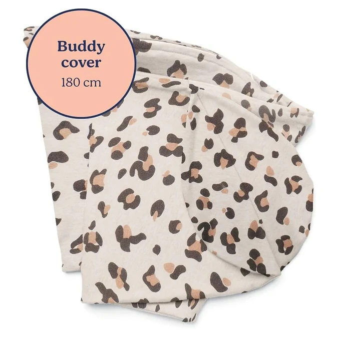 DOOMOO Potah na multifunkční kojící polštář Buddy Jersey Green varianta Leopard Cream