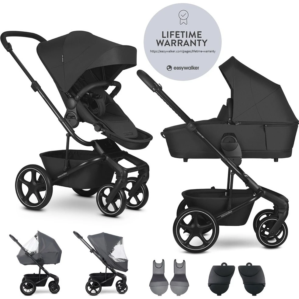 Easywalker Set XL kočárek kombinovaný Harvey NXT s příslušenstvím varianta Eclipse black