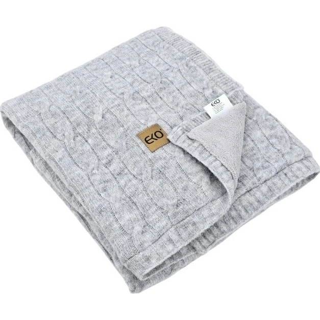 Eko Pletená deka s kožešinovou podšívkou 80 x 100 cm varianta Grey
