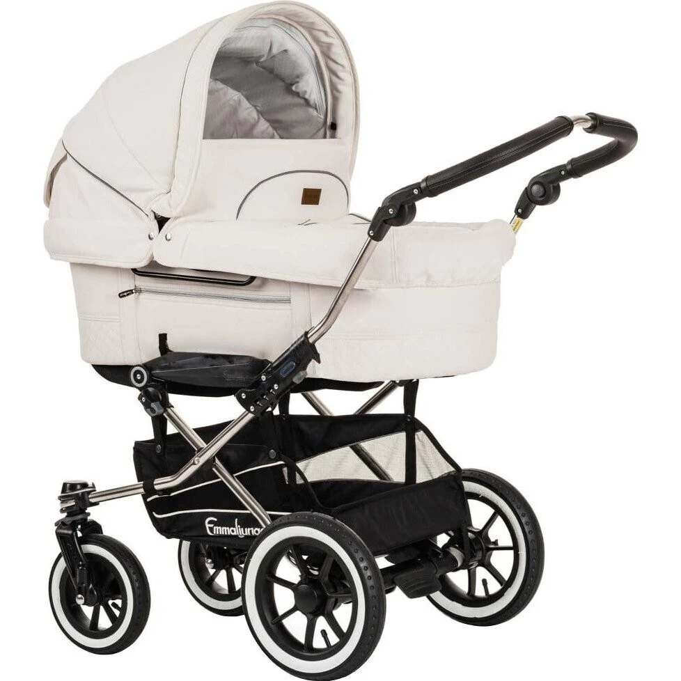 Emmaljunga Duo S + korba a sporťák - Leatherete White s podvozkem