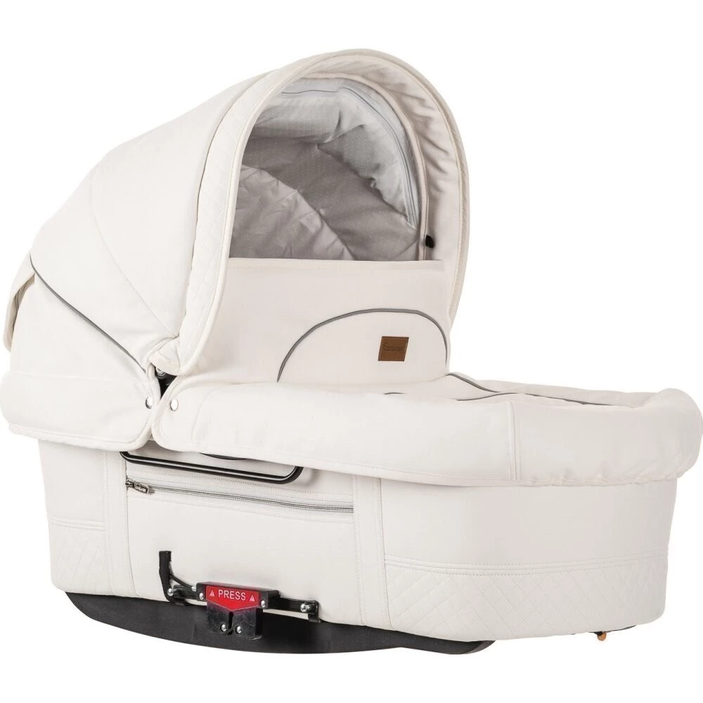 Emmaljunga Duo S + korba a sporťák - Leatherete White korbička