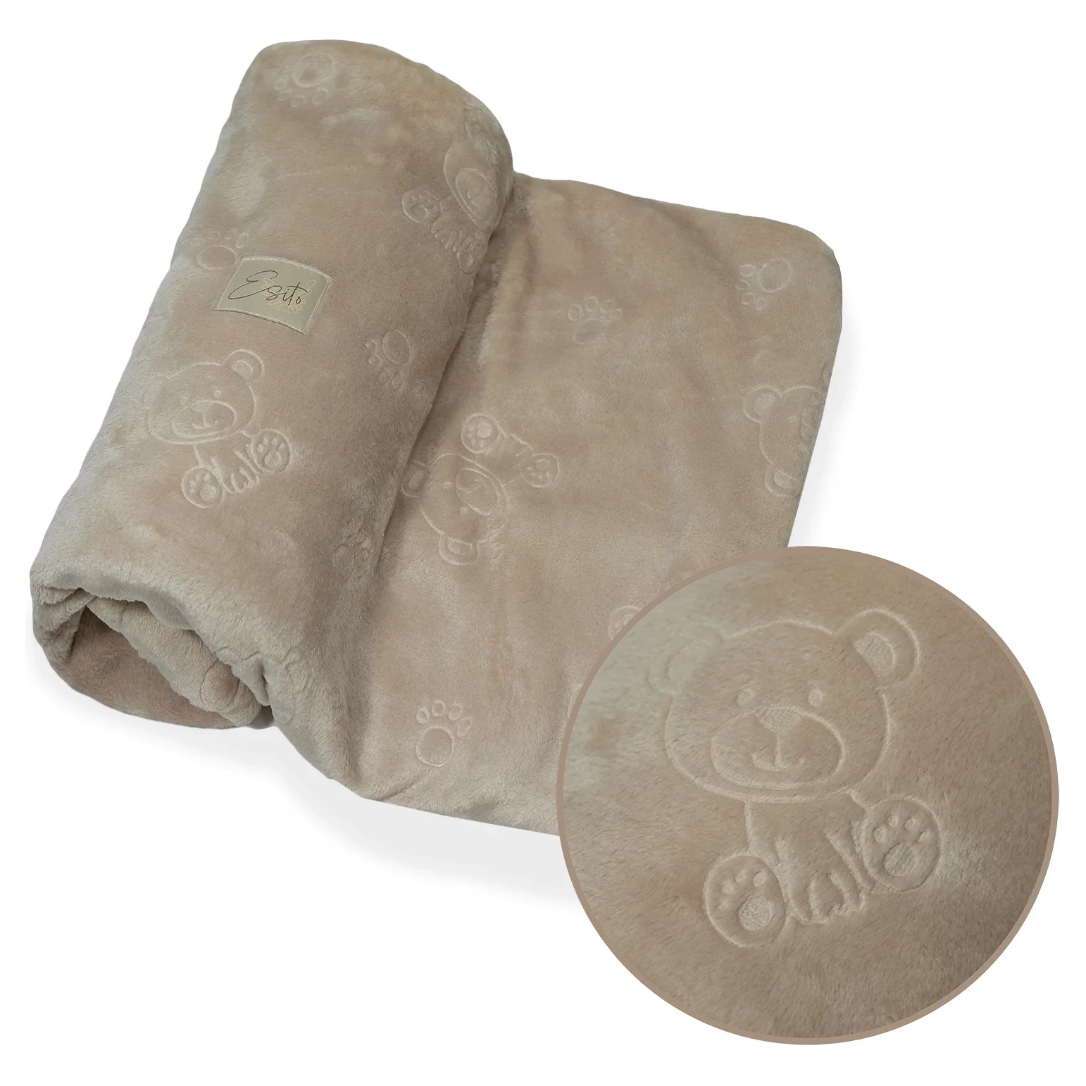 ESITO Dvojitá dětská deka mikroplyš Bear varianta Béžová