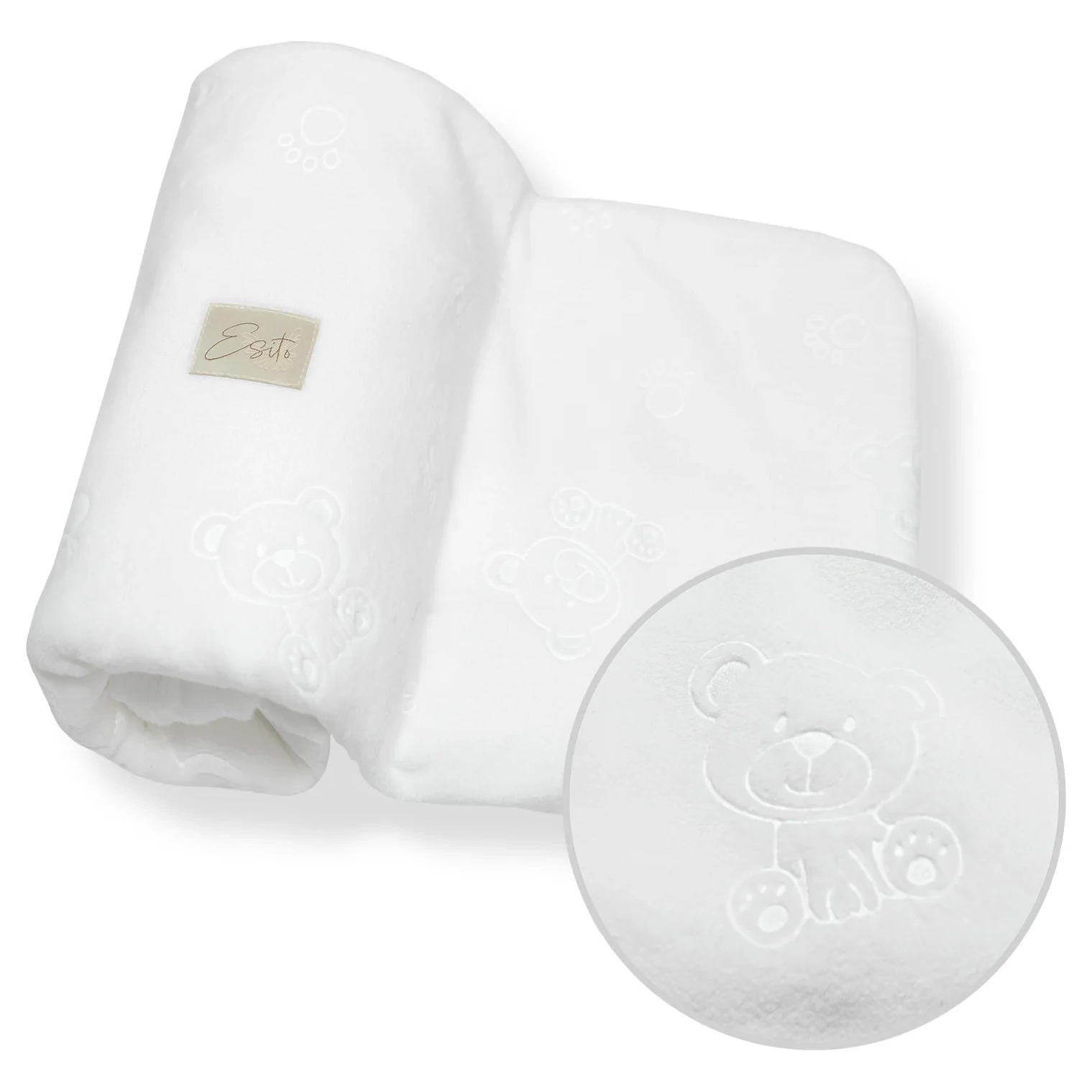 ESITO Dvojitá dětská deka mikroplyš Bear varianta Bílá