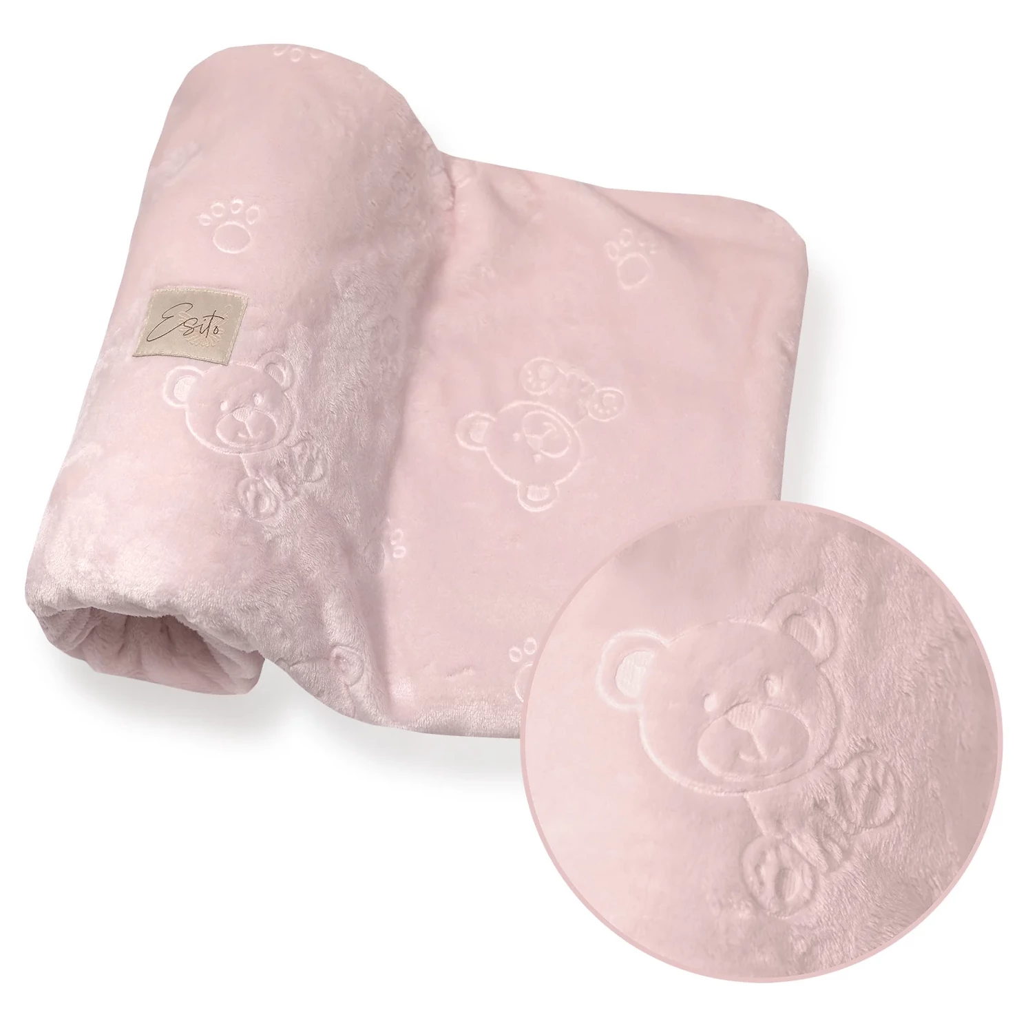 ESITO Dvojitá dětská deka mikroplyš Bear varianta Růžová