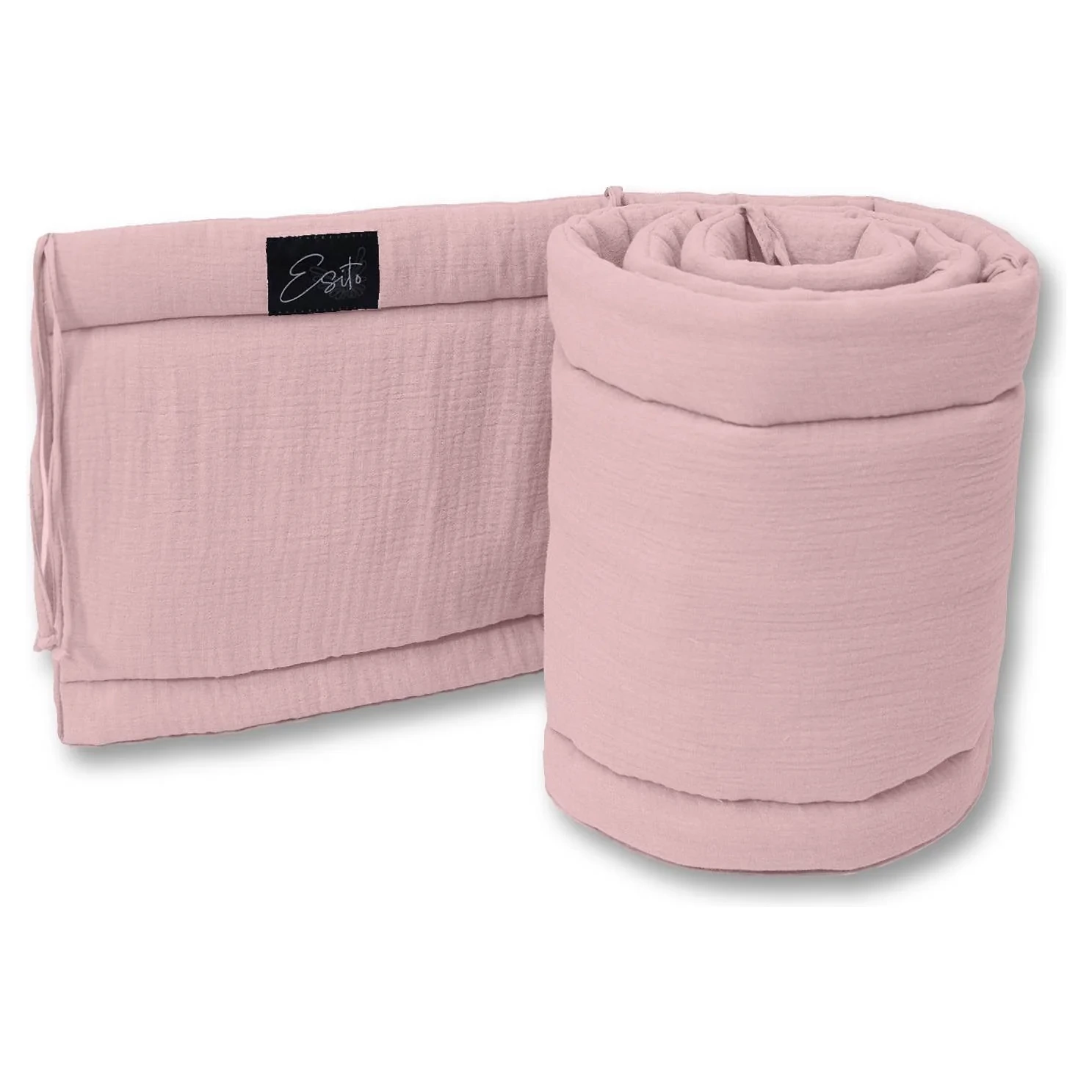 Esito Luxusní mantinel mušelín do postýlky varianta Powder Pink