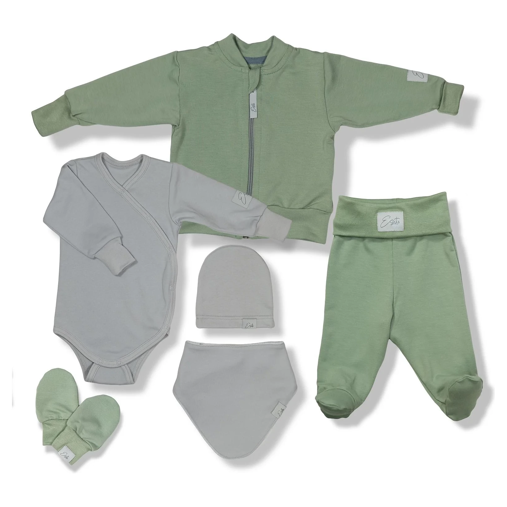 Esito Souprava do porodnice 6D bambus varianta Olivová 56 - 62