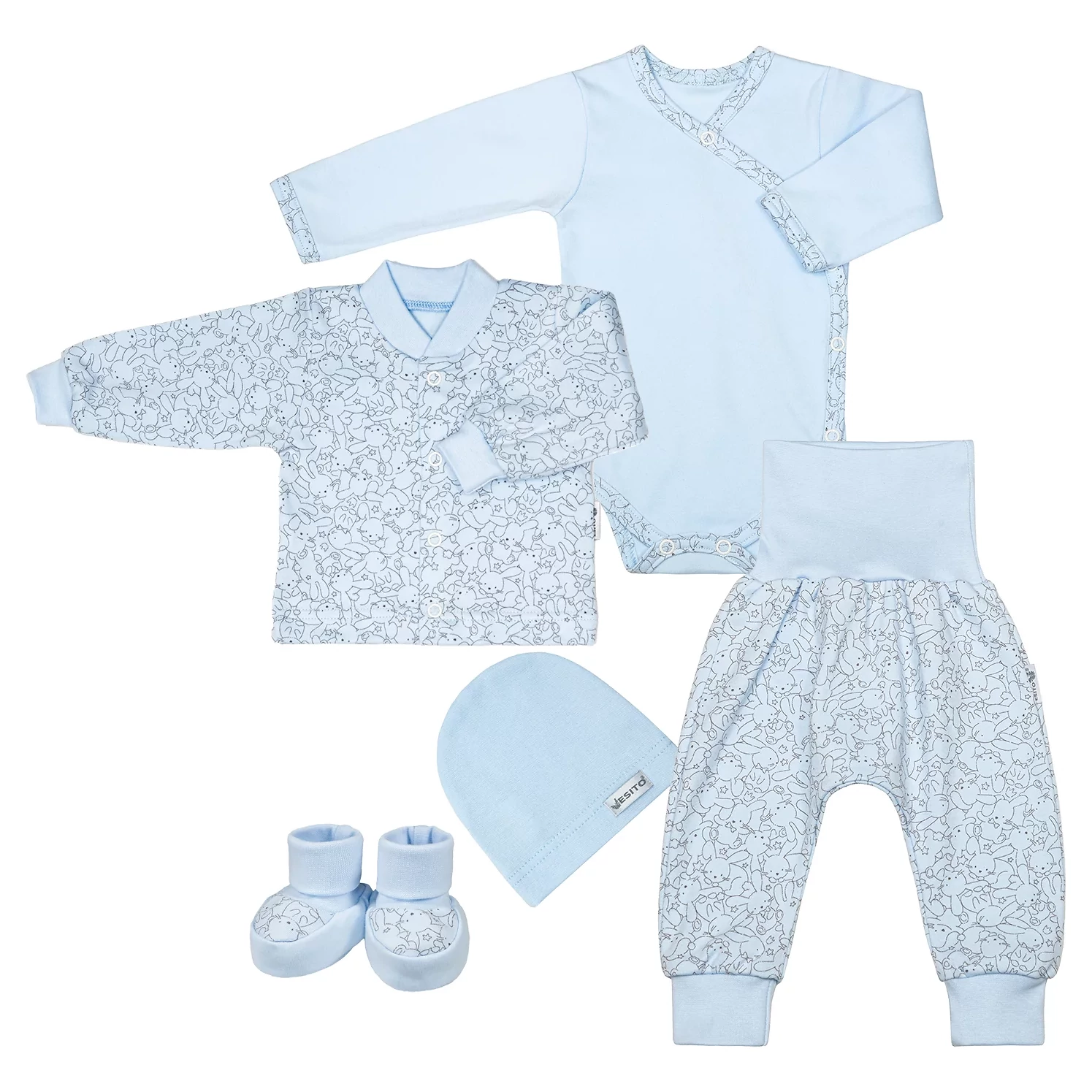 Esito Souprava do porodnice zája 5-ti dílná varianta Soft Blue 56