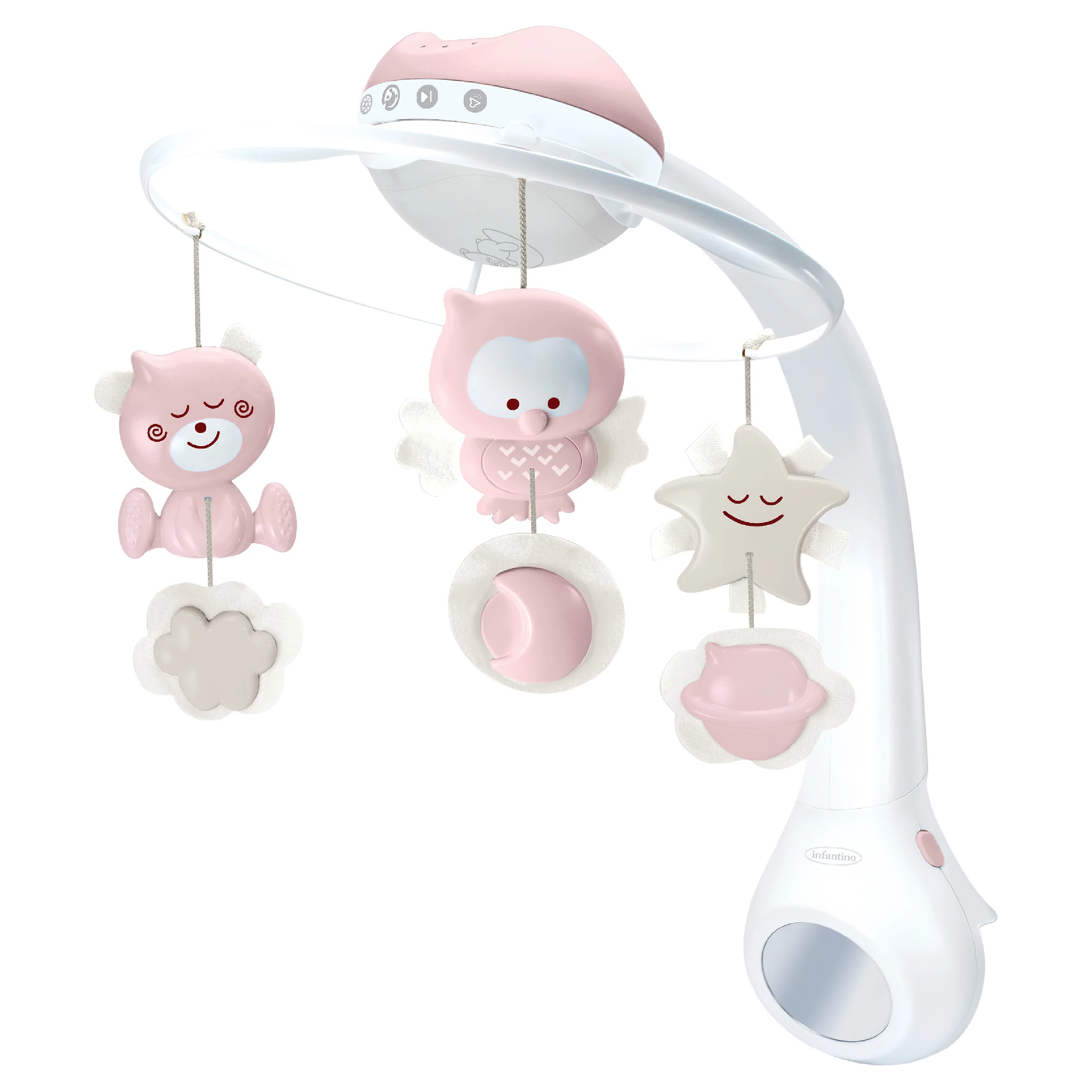 Infantino Hudební kolotoč s projekcí 3v1 Modrý varianta Dusty Pink