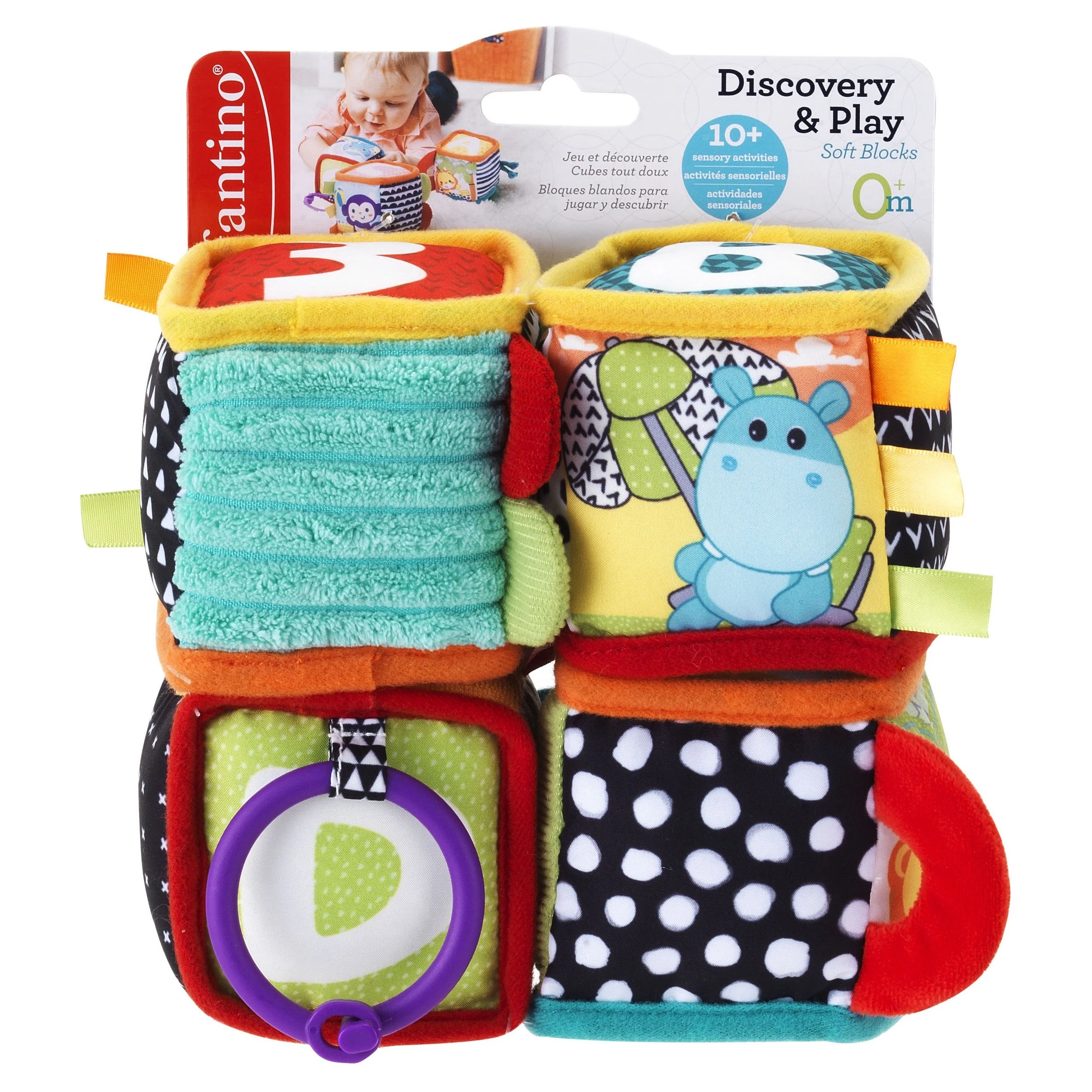 Infantino Textilní kostky s aktivitami 4 ks - 