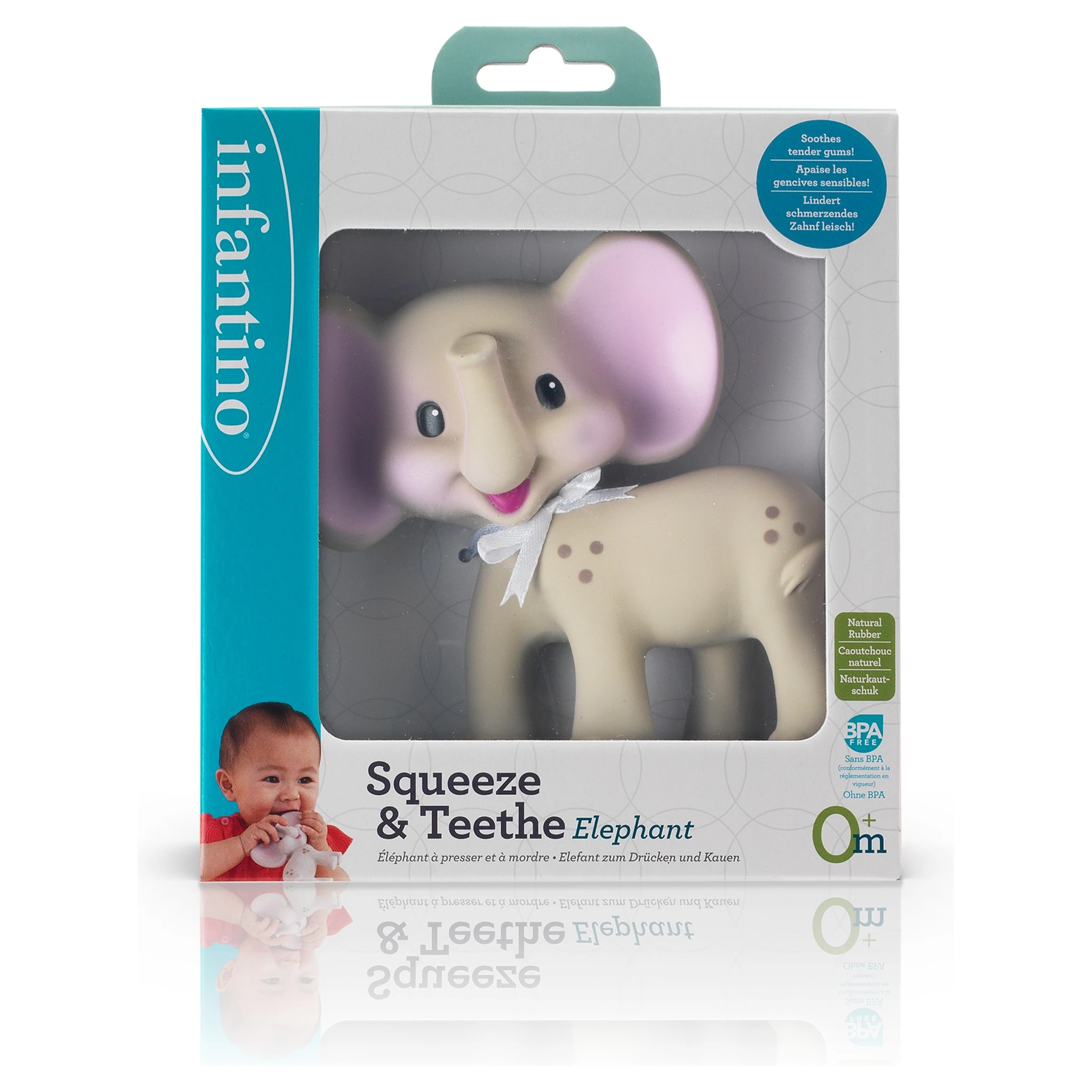 Infantino Kousátko přírodní kaučuk Slon - 