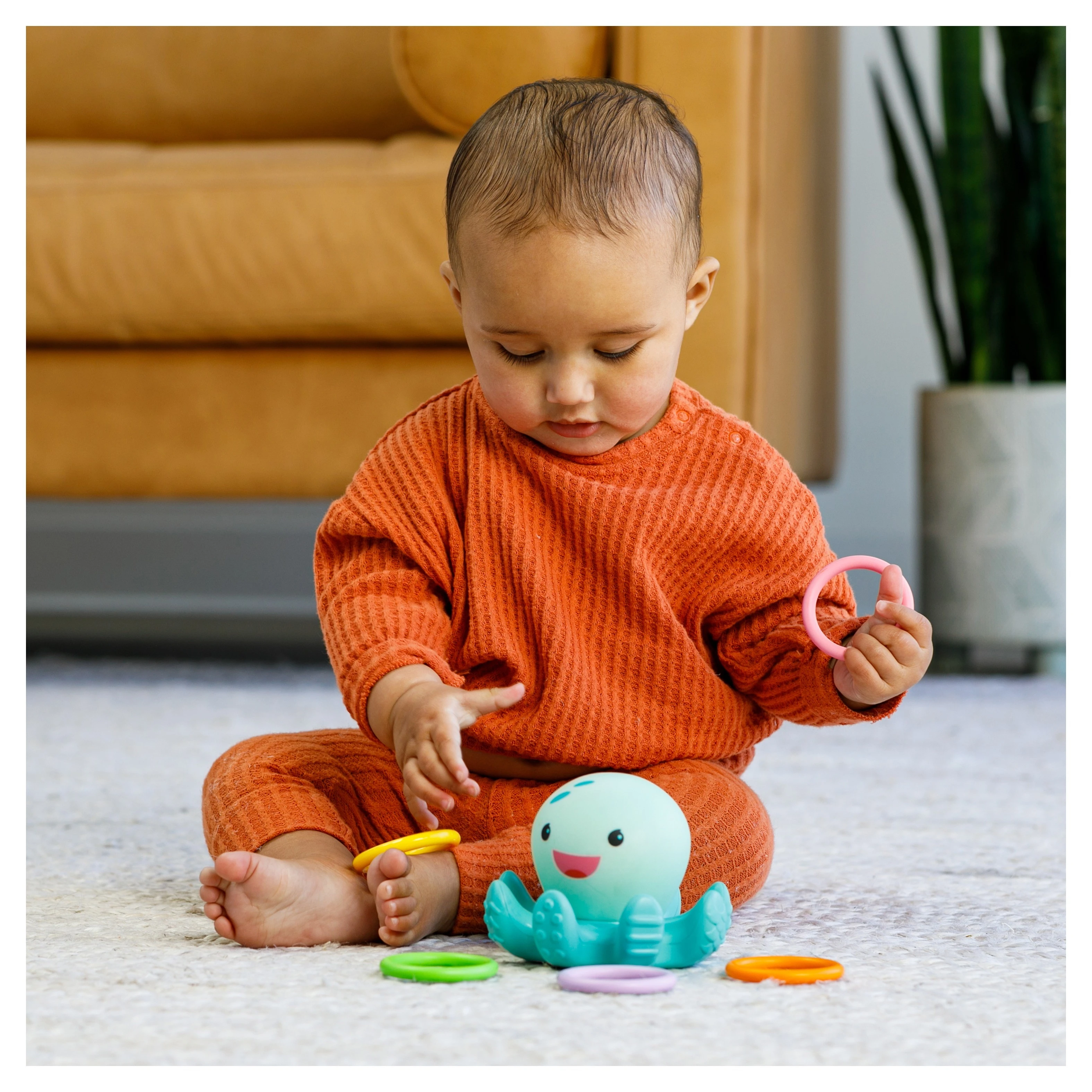 Infantino Svítící chobotnice s kroužky do koupele - 