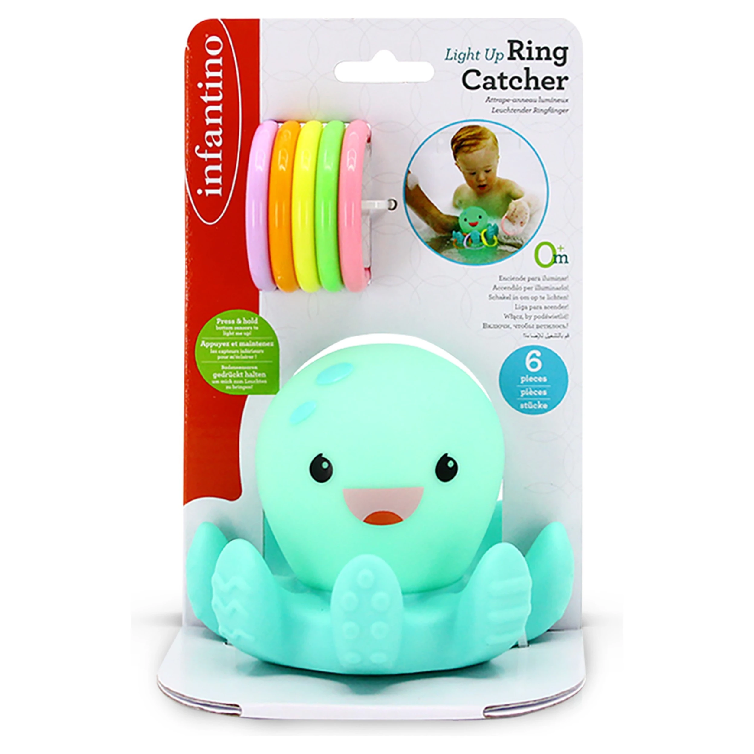 Infantino Svítící chobotnice s kroužky do koupele - 