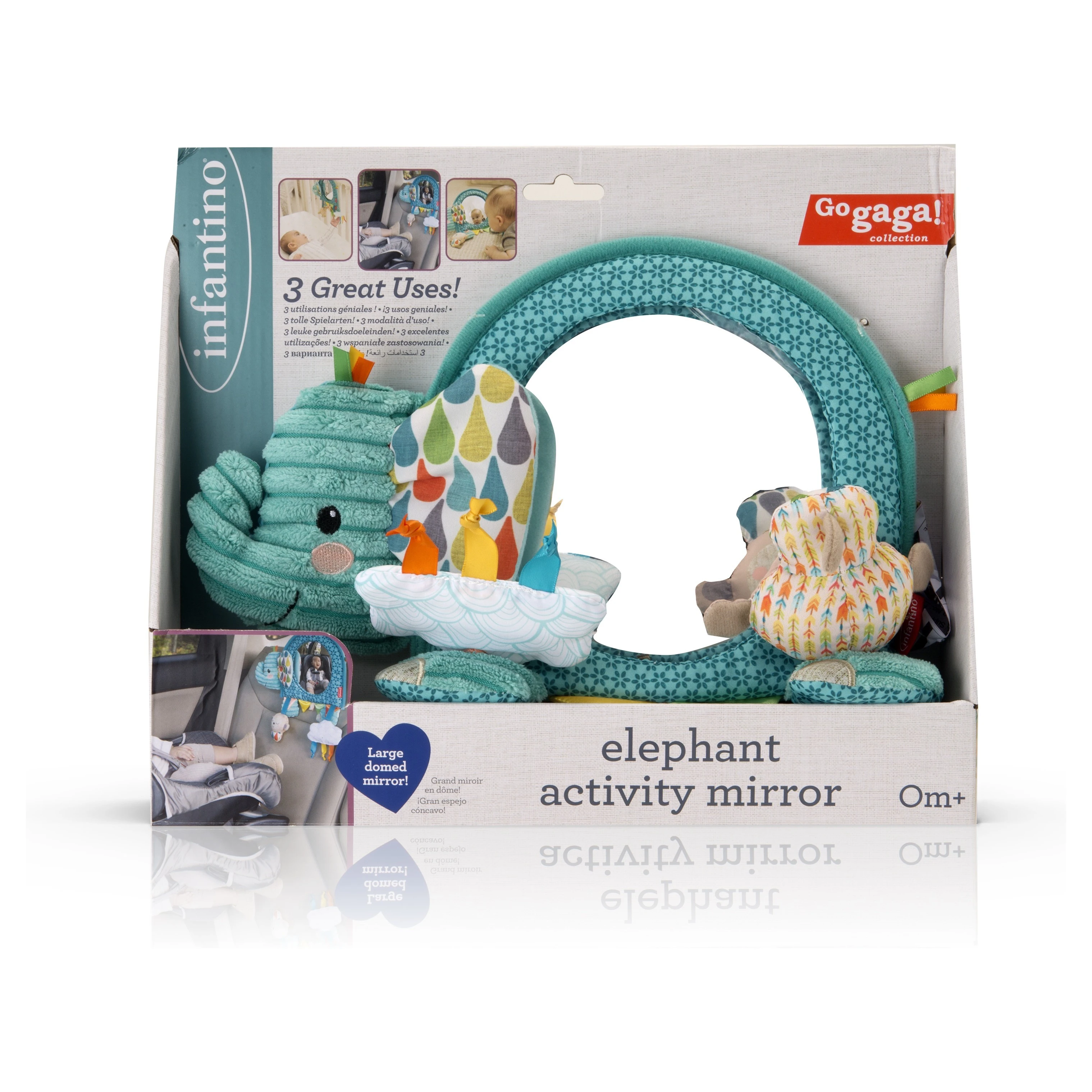 Infantino Závěsný pultík s aktivitami a zrcátkem slon - 