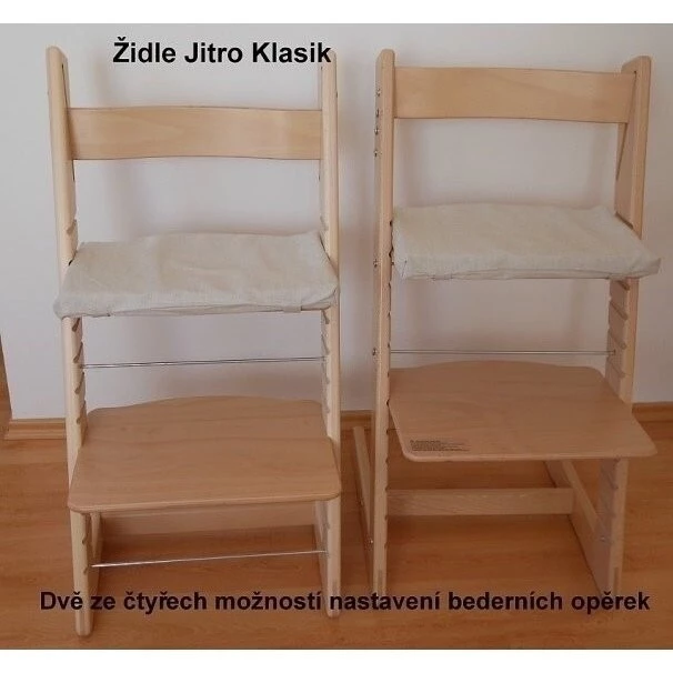 JITRO Rostoucí židle Klasik - Dvě ze čtyř nastavení bederních opěrek