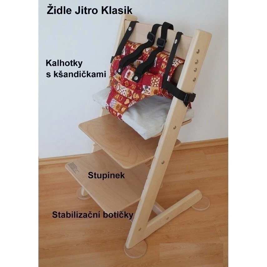 JITRO Rostoucí židle Klasik - Kalhotky s kšandami, stupínek, stabilizační botičky